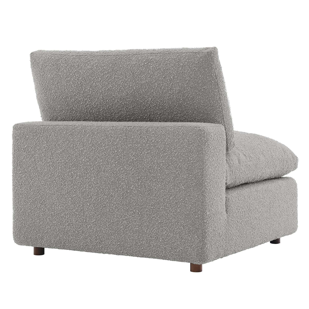 Down Filled Overstuffed Boucle Fabric Armless Chair 40 Inch