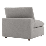 Down Filled Overstuffed Boucle Fabric Armless Chair 40 Inch