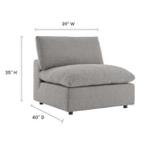 Down Filled Overstuffed Boucle Fabric Armless Chair 40 Inch
