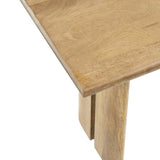 Solid Mango Wood Dining Bench with Modern Farmhouse Design