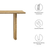 Solid Mango Wood Dining Bench with Modern Farmhouse Design