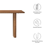 Solid Mango Wood Dining Bench with Modern Farmhouse Design