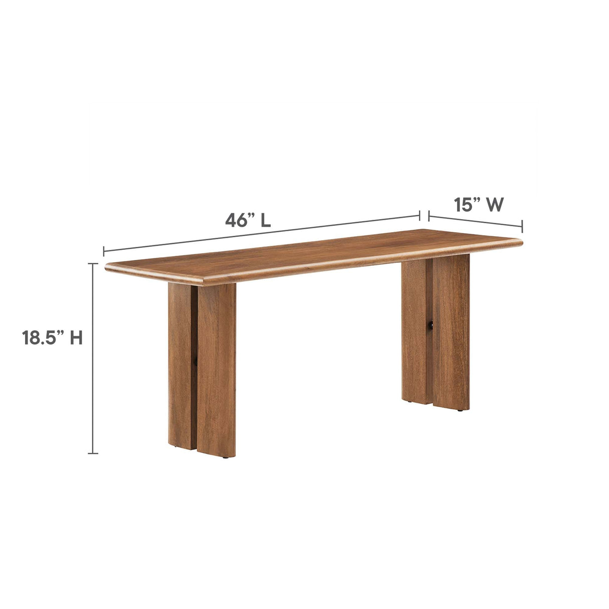 Solid Mango Wood Dining Bench with Modern Farmhouse Design