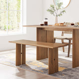 Solid Mango Wood Dining Bench with Modern Farmhouse Design