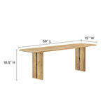 Solid Mango Wood Dining Bench with Modern Farmhouse Design