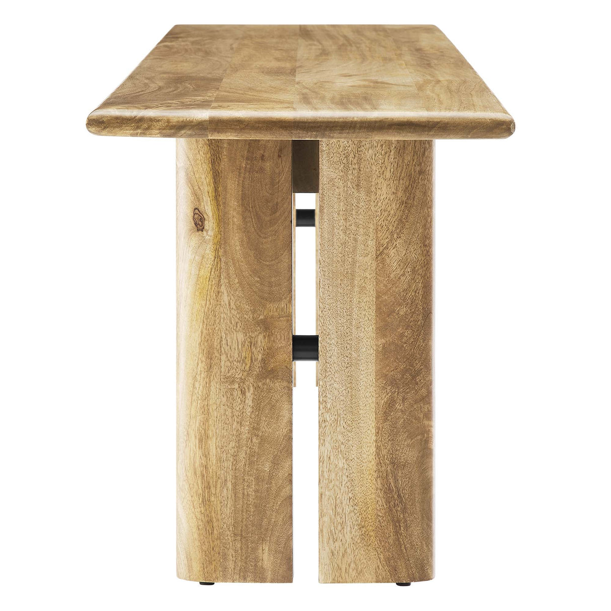 72 Inch Solid Mango Wood Dining Bench with Modern Farmhouse Design