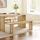 72 Inch Solid Mango Wood Dining Bench with Modern Farmhouse Design
