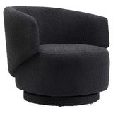 30 Inch Curved Boucle Fabric Swivel Accent Chair