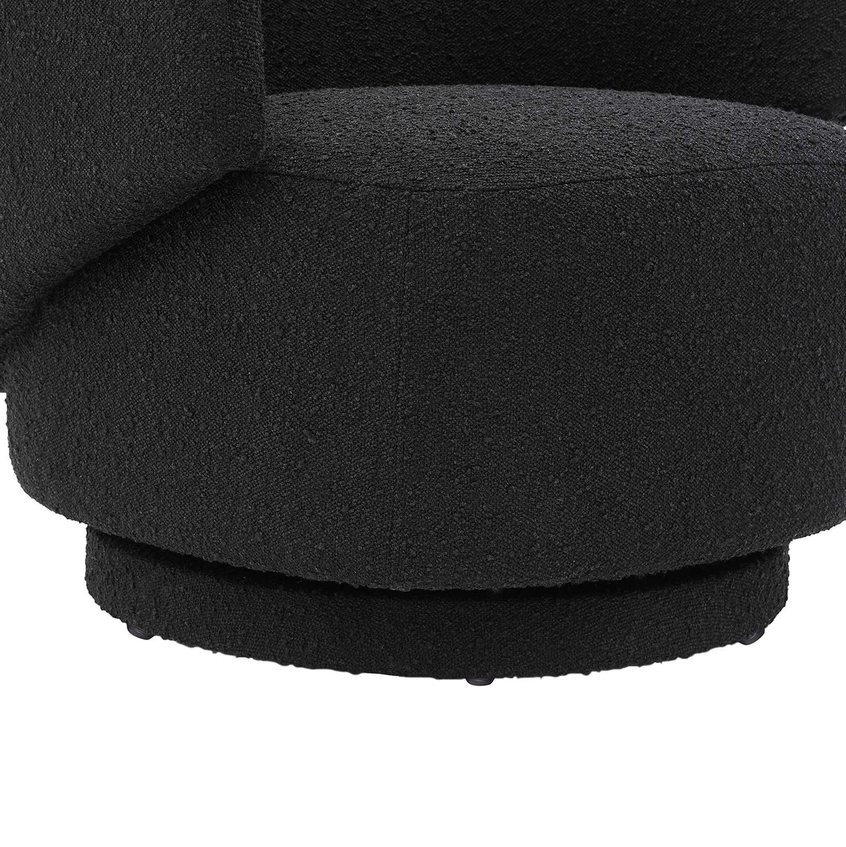 30 Inch Curved Boucle Fabric Swivel Accent Chair