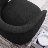 30 Inch Curved Boucle Fabric Swivel Accent Chair