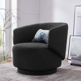 30 Inch Curved Boucle Fabric Swivel Accent Chair