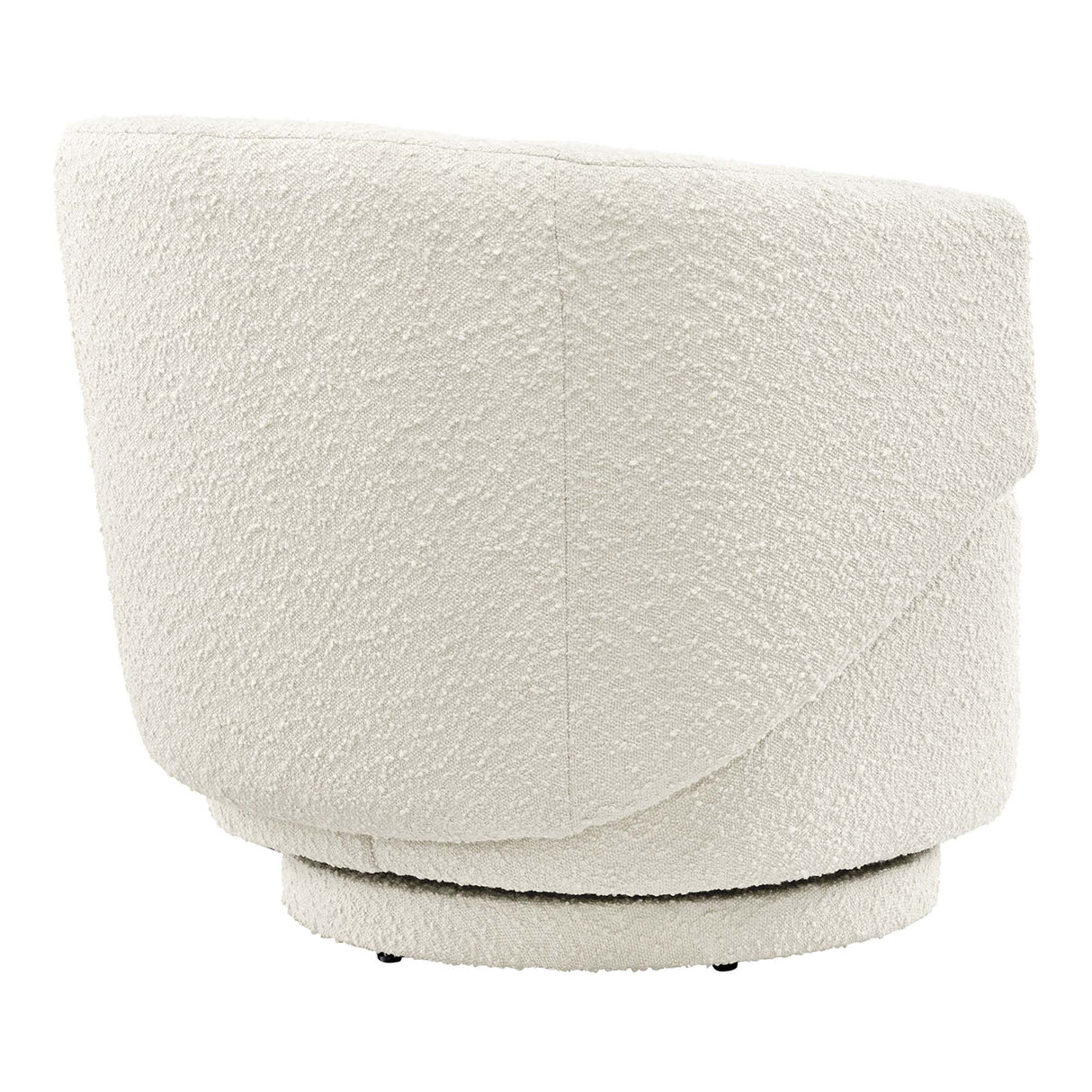 30 Inch Curved Boucle Fabric Swivel Accent Chair