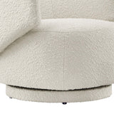 30 Inch Curved Boucle Fabric Swivel Accent Chair