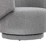 30 Inch Curved Boucle Fabric Swivel Accent Chair