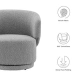 30 Inch Curved Boucle Fabric Swivel Accent Chair