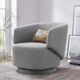 30 Inch Curved Boucle Fabric Swivel Accent Chair