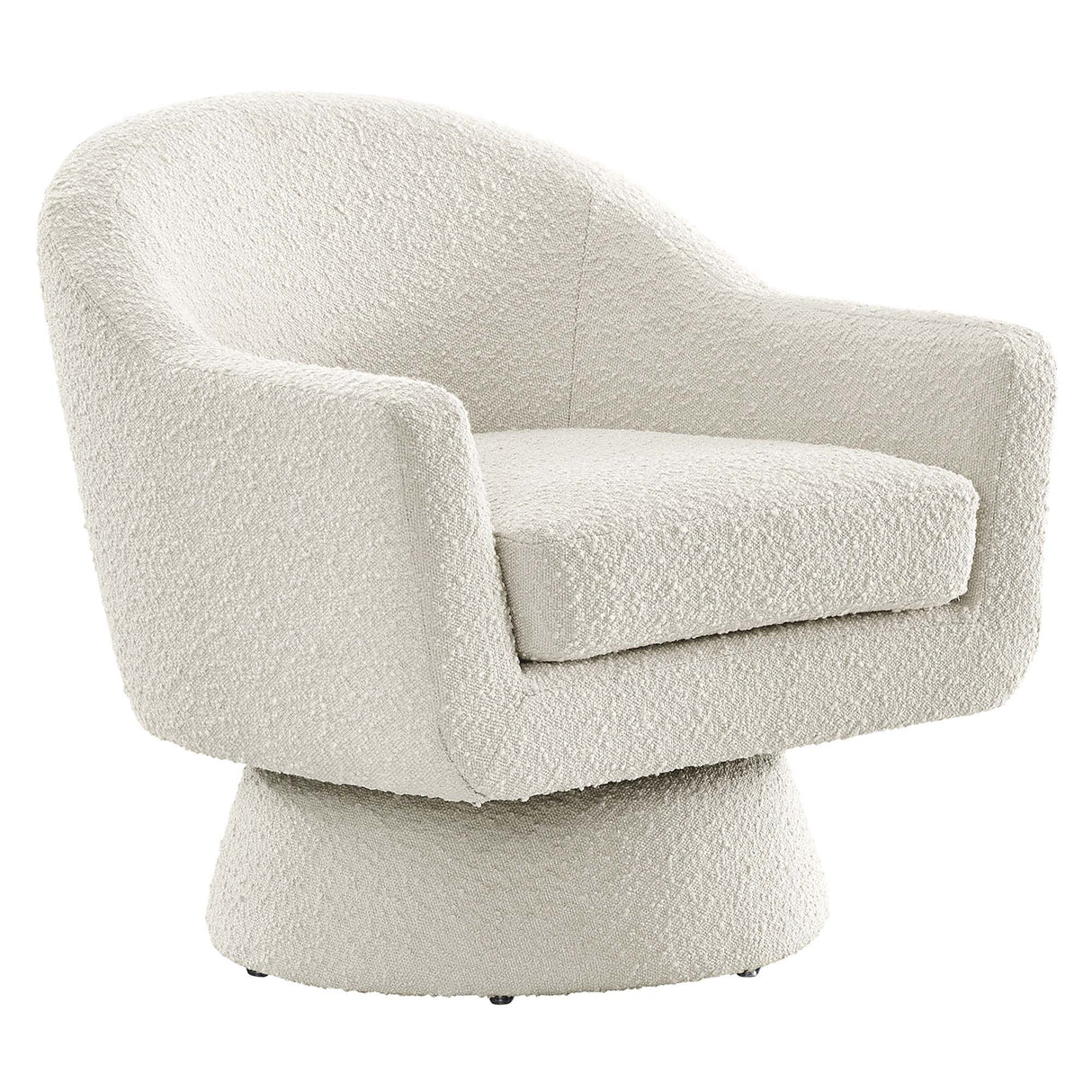 31 Inch Boucle Fabric Swivel Chair