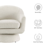 31 Inch Boucle Fabric Swivel Chair