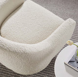 31 Inch Boucle Fabric Swivel Chair