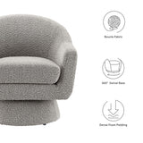 31 Inch Boucle Fabric Swivel Chair