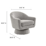 31 Inch Boucle Fabric Swivel Chair