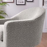 31 Inch Boucle Fabric Swivel Chair