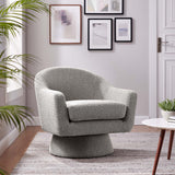 31 Inch Boucle Fabric Swivel Chair