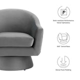 31 Inch Performance Velvet Swivel Chair