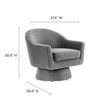 31 Inch Performance Velvet Swivel Chair