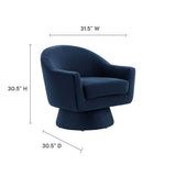 31 Inch Performance Velvet Swivel Chair