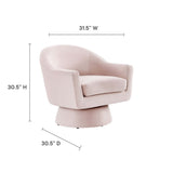31 Inch Performance Velvet Swivel Chair