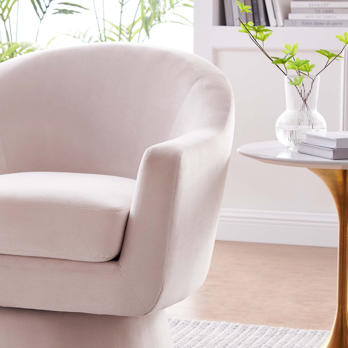 31 Inch Performance Velvet Swivel Chair