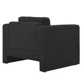 42 Inch Modern Boucle Fabric Accent Armchair with Pocket Coil Springs and Removable Cushions