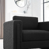 42 Inch Modern Boucle Fabric Accent Armchair with Pocket Coil Springs and Removable Cushions