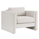 42 Inch Modern Boucle Fabric Accent Armchair with Pocket Coil Springs and Removable Cushions