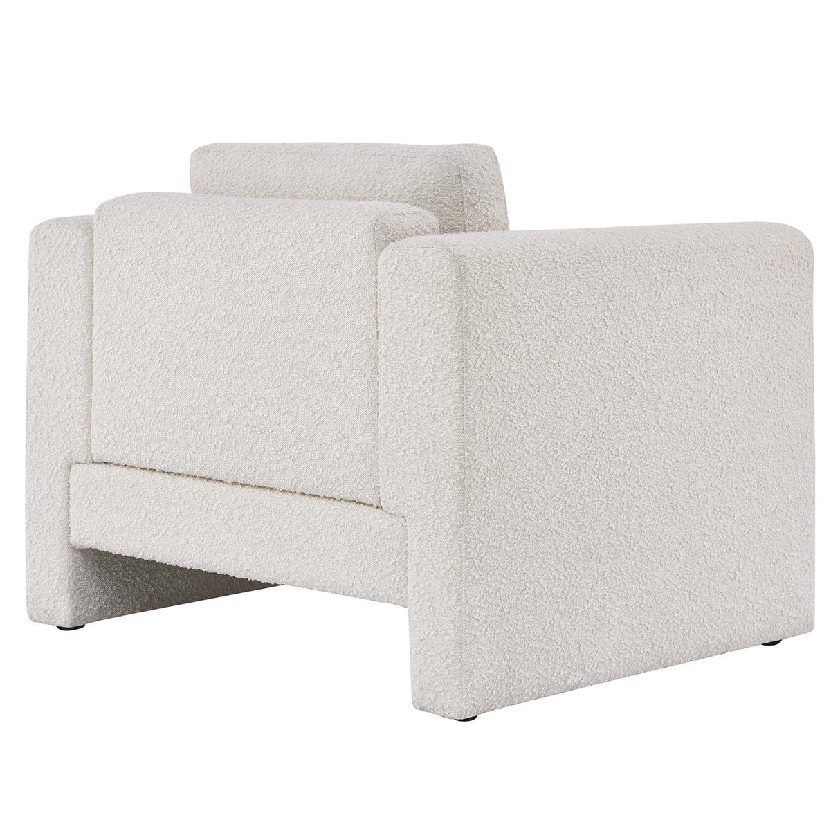 42 Inch Modern Boucle Fabric Accent Armchair with Pocket Coil Springs and Removable Cushions