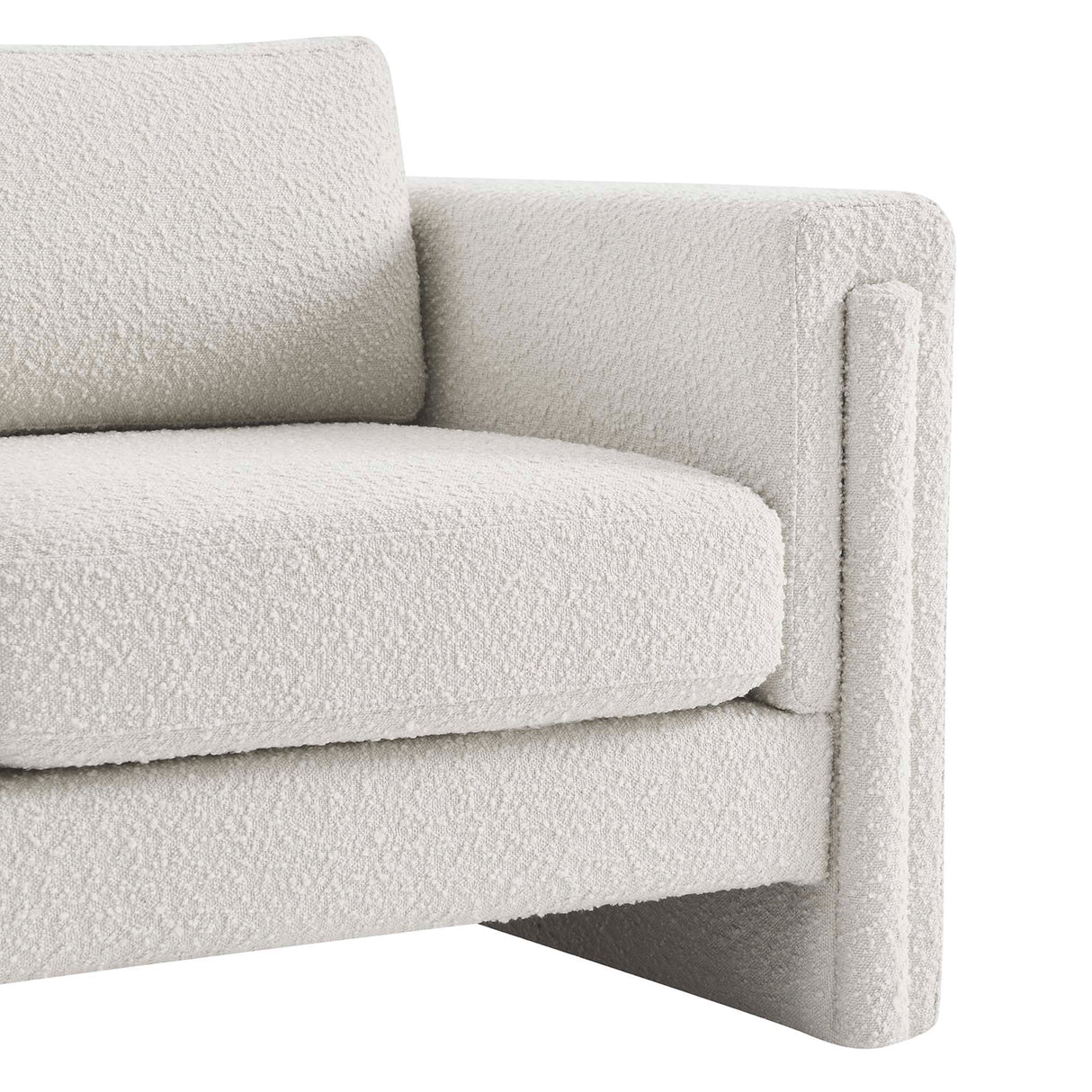 42 Inch Modern Boucle Fabric Accent Armchair with Pocket Coil Springs and Removable Cushions