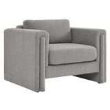 42 Inch Modern Boucle Fabric Accent Armchair with Pocket Coil Springs and Removable Cushions