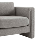 42 Inch Modern Boucle Fabric Accent Armchair with Pocket Coil Springs and Removable Cushions
