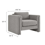 42 Inch Modern Boucle Fabric Accent Armchair with Pocket Coil Springs and Removable Cushions