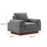 42 Inch Polyester Fabric Armchair