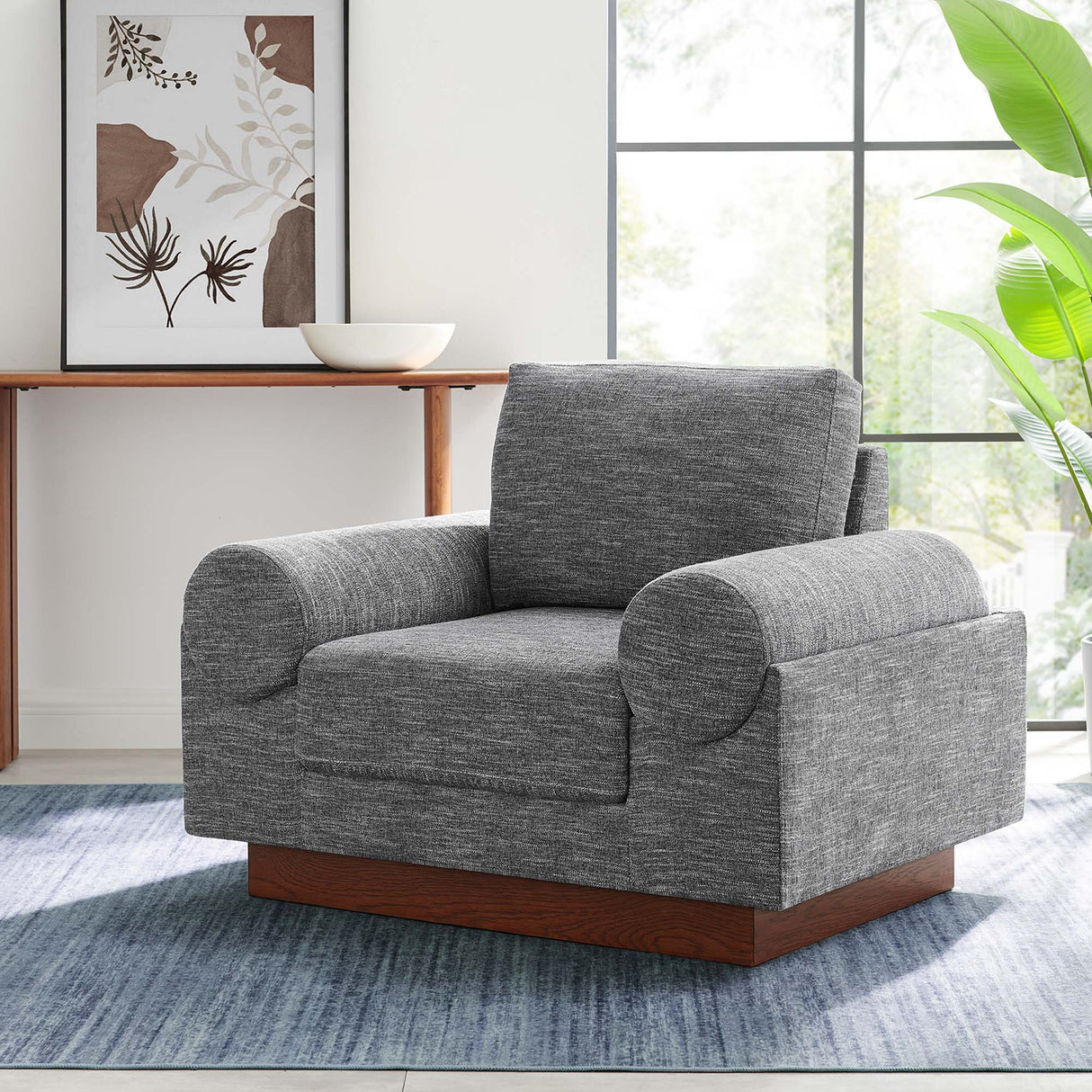 42 Inch Polyester Fabric Armchair