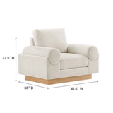 42 Inch Polyester Fabric Armchair