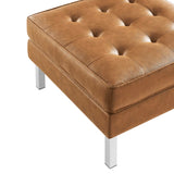 58 Inch Tufted Vegan Leather Armchair and Ottoman Set