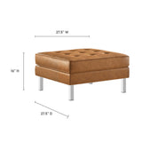 58 Inch Tufted Vegan Leather Armchair and Ottoman Set