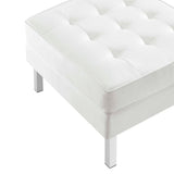 58 Inch Tufted Vegan Leather Armchair and Ottoman Set