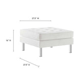 2 Piece 119" Tufted Vegan Leather Sofa and Ottoman Set