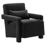 27 Inch Modern Angular Boucle Fabric Armchair