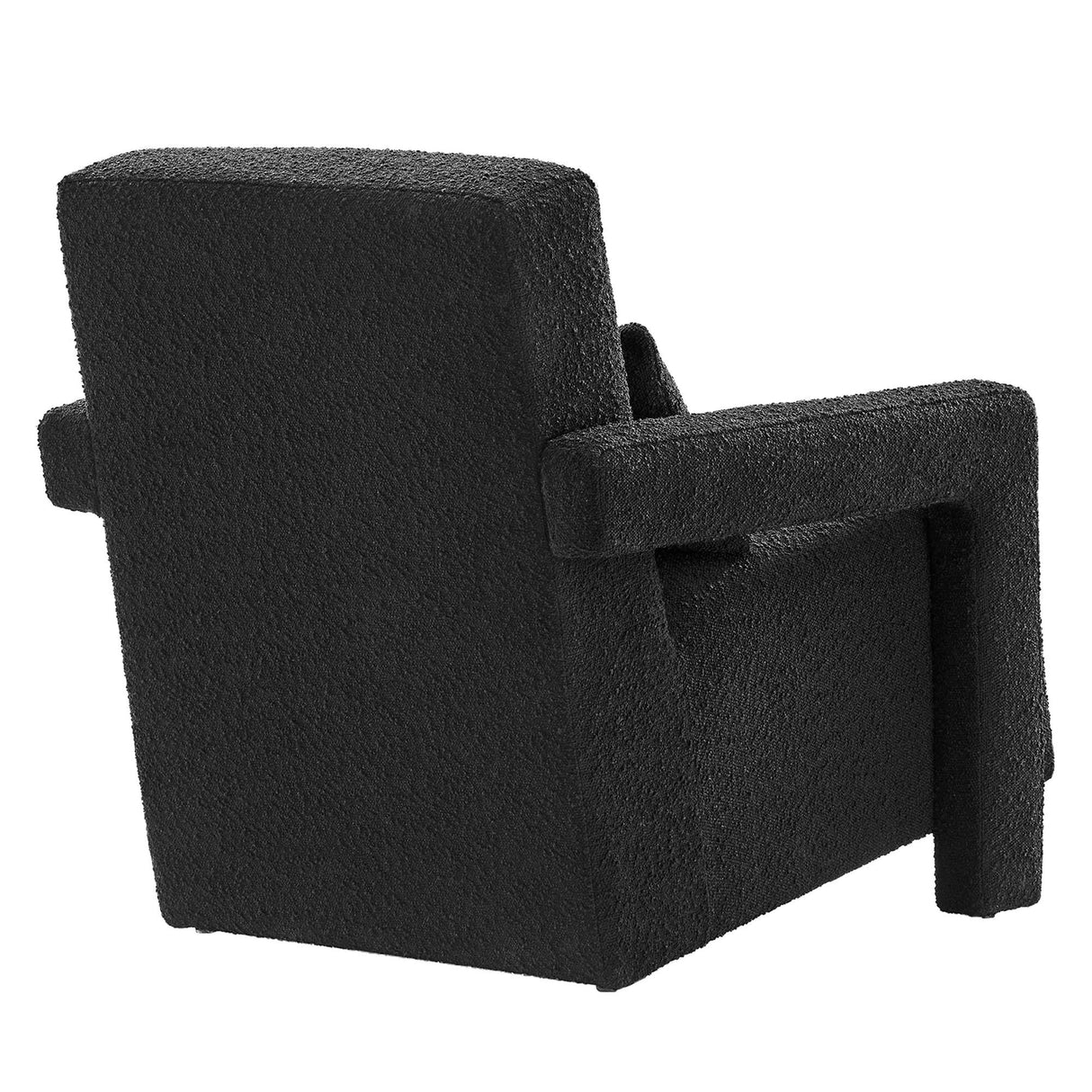 27 Inch Modern Angular Boucle Fabric Armchair