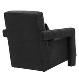 27 Inch Modern Angular Boucle Fabric Armchair